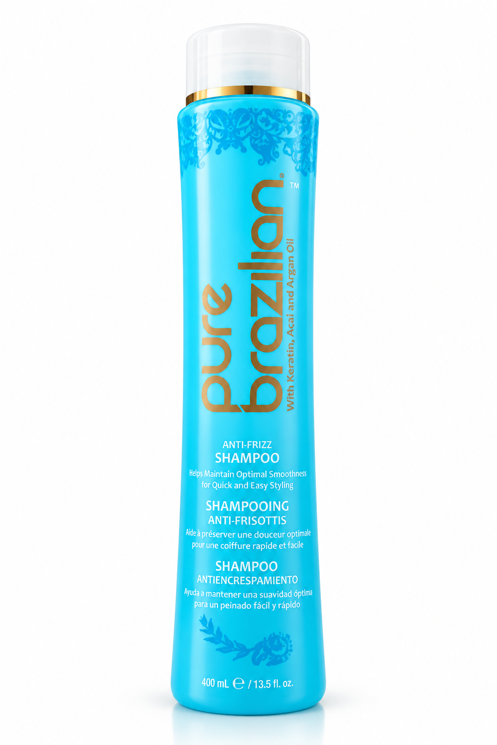 Pure Brazilian Champú Antifrizz con Queratina, Açai y Aceite de Argán